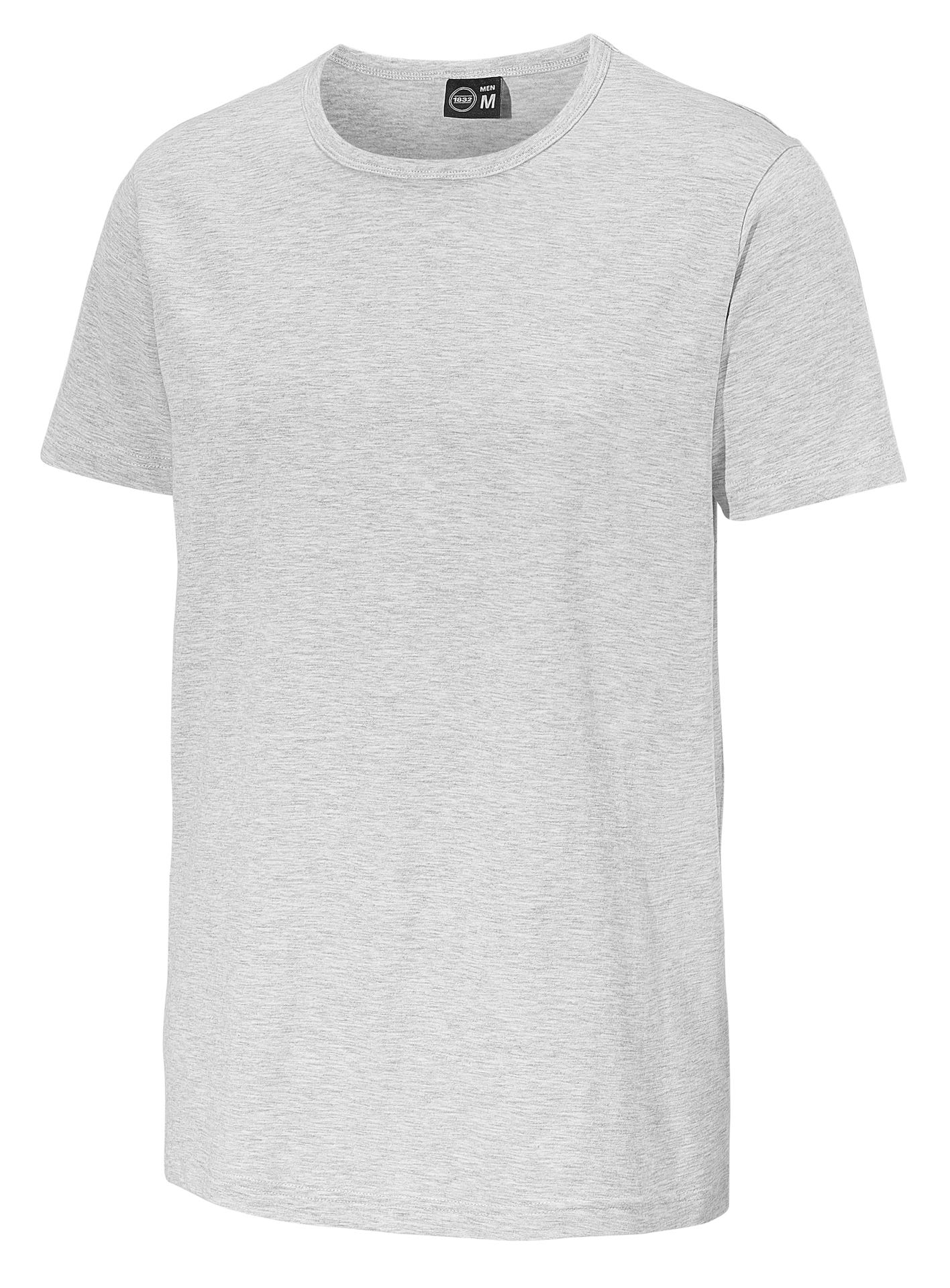 BASIC T-SKJORTE HERRE GRÅMELERT